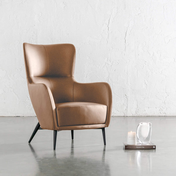 NEIMAN ARMCHAIR | CANYON TAN VEGAN LEATHER