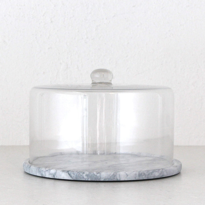NUVOLO GLASS DOME | ASH GREY MARBLE BASE