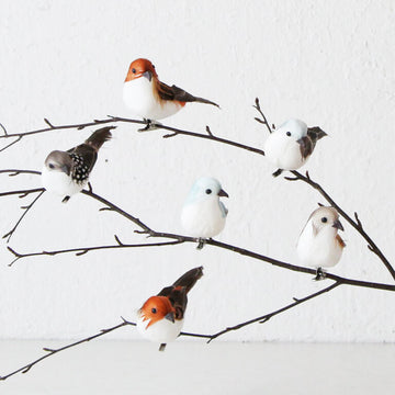 NATURAL BIRD CLIP DECORATION | SET OF 6