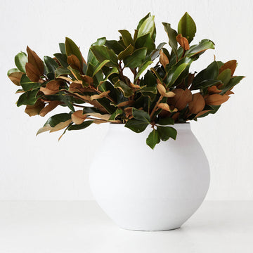 LIVING BY DESIGN EXCLUSIVE | OSTROV CERAMIC VASE | MEDIUM | NATURAL WHITE CERAMIC + CHARCOAL RIM
