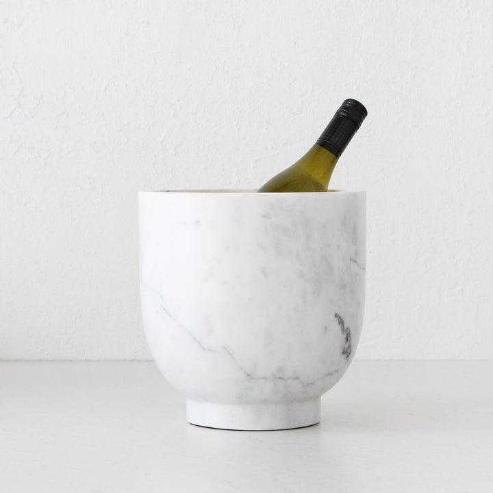 OTIS MARBLE FOOTED WINE COOLER | WHITE MARBLE