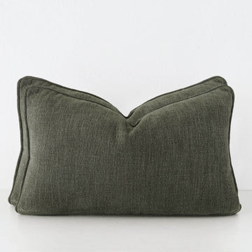 PANTANO LINEN WEAVE CUSHION BUNDLE X2 | 40X60 | DEEP FOREST GREEN