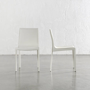 PARSONS MID CENTURY VEGAN LEATHER DINING CHAIR | LIMED WHITE
