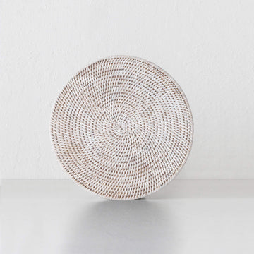 PAUME RATTAN ROUND PLACEMAT | WHITE WASH | SET OF 6