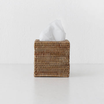 PAUME RATTAN TISSUE BOX COVER | SQUARE | NATURAL