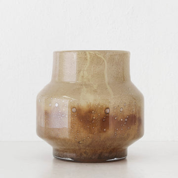 PRALI VASE | MED 22CM | BURNT AMBER GLASS