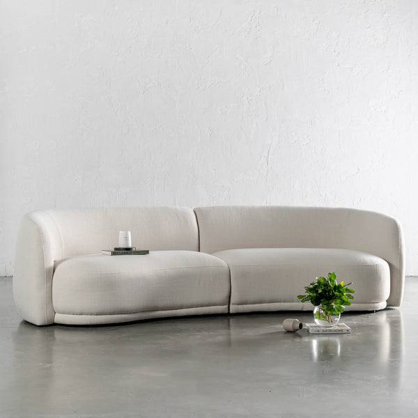 PURBECK CURVED SOFA | SKIMMING STONE WEAVE