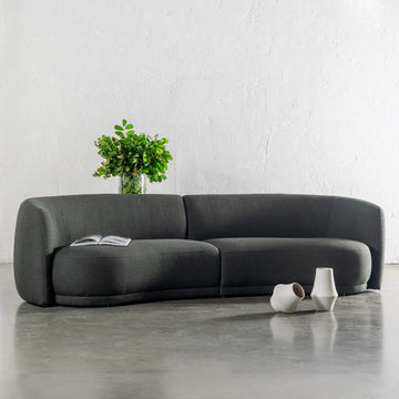 PURBECK CURVED SOFA | BLADE OLIVE WEAVE