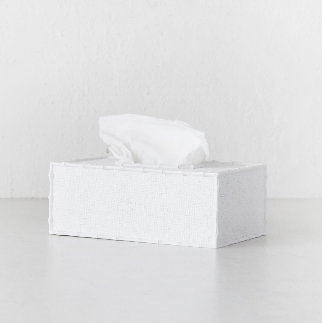 RAFFLES TISSUE BOX COVER BUNDLE X2  |  RECTANGLE  |  WHITE WEAVE