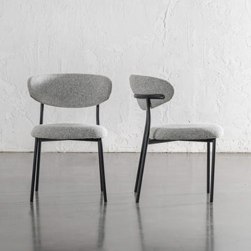 ROCHE FABRIC DINING CHAIR | FOG HAZE + BLACK FRAME