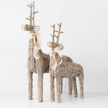 RATTAN TWISTED TWIG REINDEER BUNDLE X2 | L + XL | NATURAL RATTAN