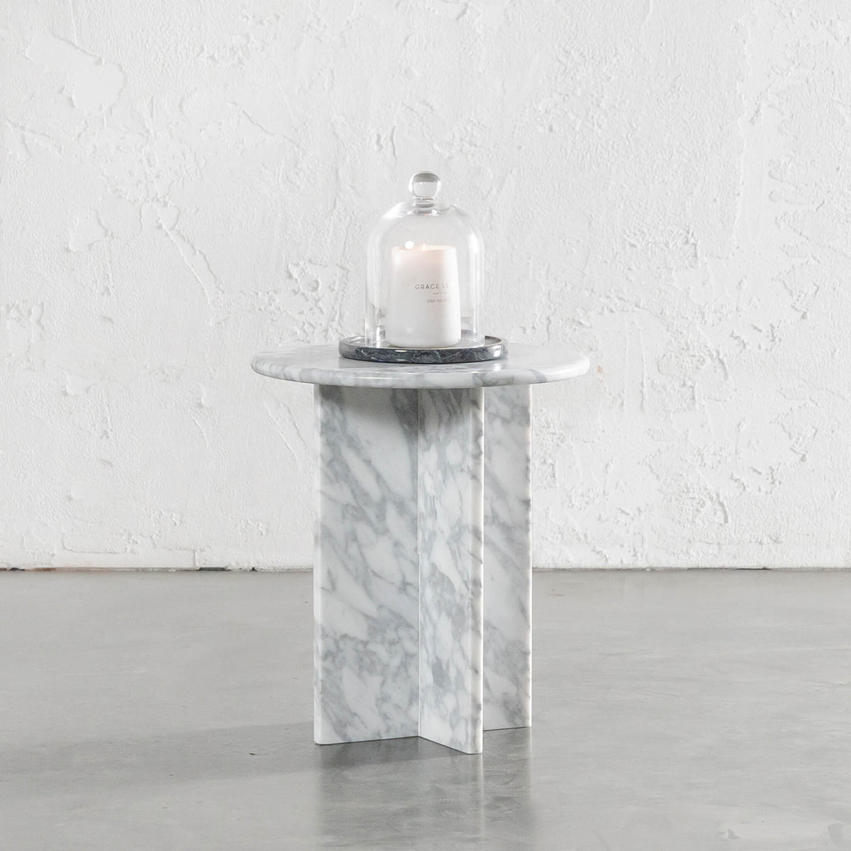RAVENNA SIDE TABLE | CARRARA WHITE MARBLE | D40CM