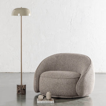 SAN LOURENCA MARBLE FLOOR LAMP | 150CM | TAUPE SHADE + MOCHA MARBLE