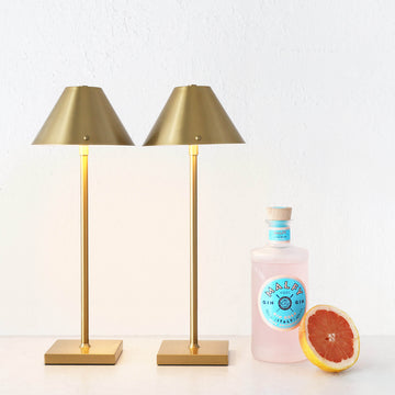 SAO VICENTE LED RECHARGEABLE LAMP BUNDLE X2 | 45CM | ANTIQUE BRASS