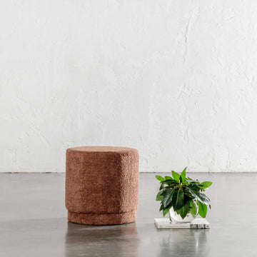 SEVILLA ORGANIC ROUND OTTOMAN | CARMEN RUST BOUCLE