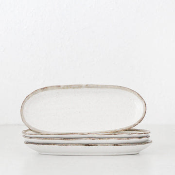 SHIROKARATSU CERAMIC LONG SERVING PLATE | BUNDLE X4 | NATURAL GLAZE | 29CM