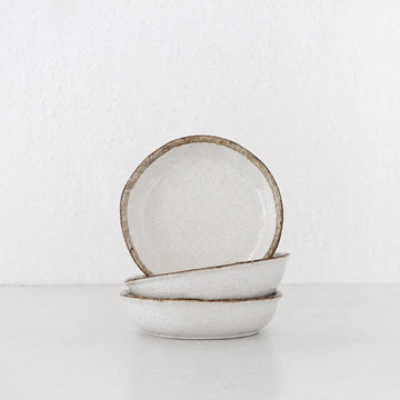 SHIROKARATSU CERAMIC LARGE DISH BUNDLE x3 | NATURAL GLAZE | 19CM