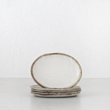 SHIROKARATSU CERAMIC MEDIUM OVAL PLATE BUNDLE x5 | NATURAL GLAZE | 22CM