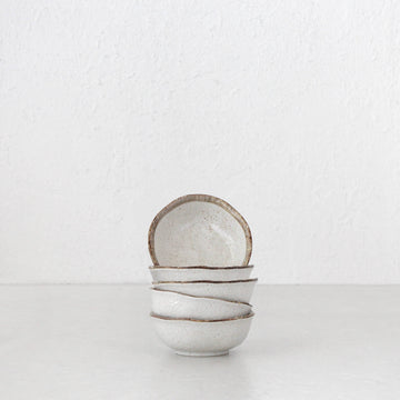 SHIROKARATSU CERAMIC SMALL DISH BUNDLE x5 | NATURAL GLAZE | 8.5CM