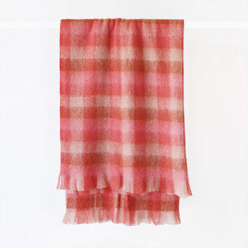ST ALBANS MOHAIR THROW RUG | JAZZ PINK