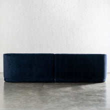 SAUVEUSE ROUNDED 4S MODULAR SOFA  |  COMMANDES NAVY TEXTURED VELOUR BACK VIEW