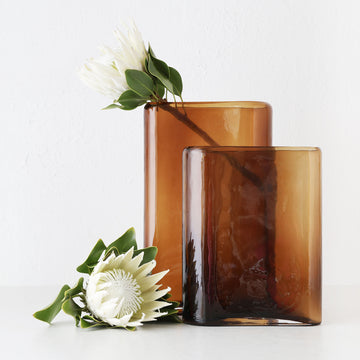 LIVING BY DESIGN EXCLUSIVE | TULLY GLASS | MEDIUM + LARGE BUNDLE | OPAQUE AMBER GLASS