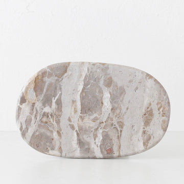 XENA OVAL MARBLE SERVING BOARD | 38CM | TAUPE MARBLE