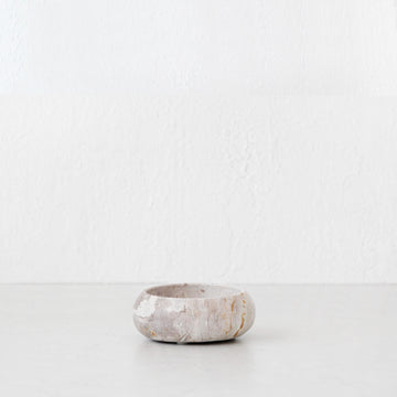 XENA SMALL ROUND MARBLE BOWL | 12CM | TAUPE MARBLE