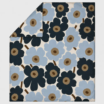 MARIMEKKO | UNIKKO KING DUVET COVER | 240 X 220CM | OFF WHITE + BLUEBERRY + COLD BLUE
