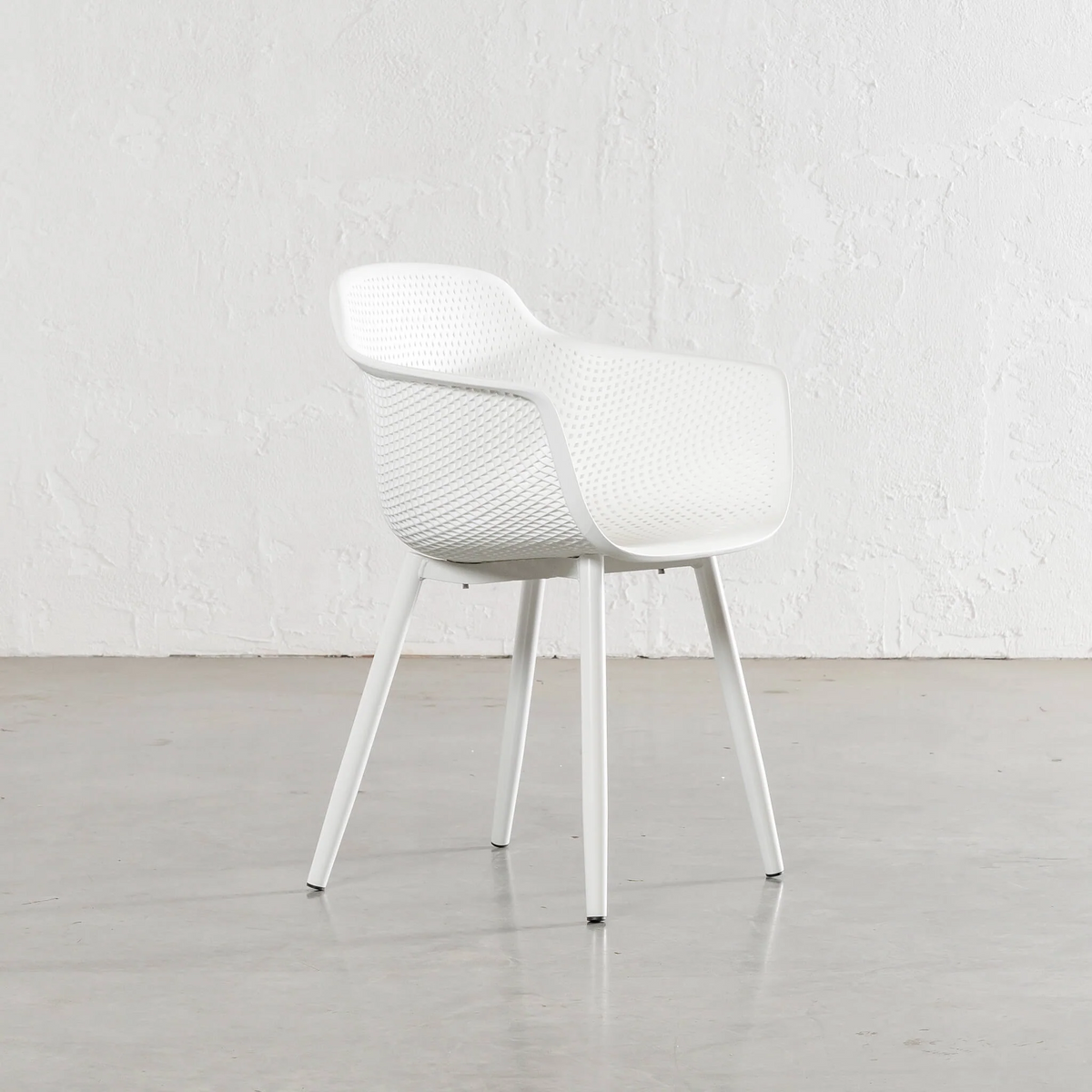 ETTA MESH WRAP INDOOR/OUTDOOR DINING CHAIR GHOST WHITE BUNDLE x 4