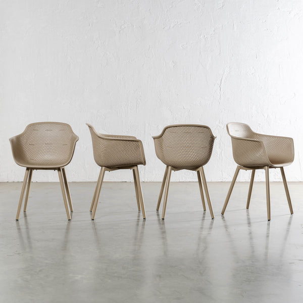 ETTA MESH WRAP INDOOR/OUTDOOR DINING CHAIR | TOBACCO SAND | BUNDLE X 4