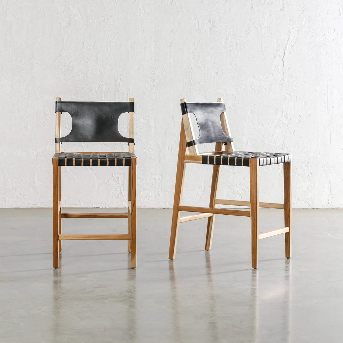 JENSEN LEATHER BAR CHAIR BUNDLE + SAVE HIGH + LOW BLACK LEATHER