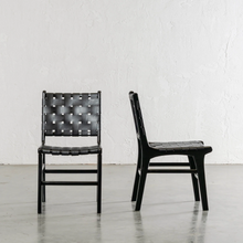 PRE ORDER  |  MALAND WOVEN LEATHER DINING CHAIR  |  BUNDLE + SAVE  |  BLACK ON BLACK FRAME