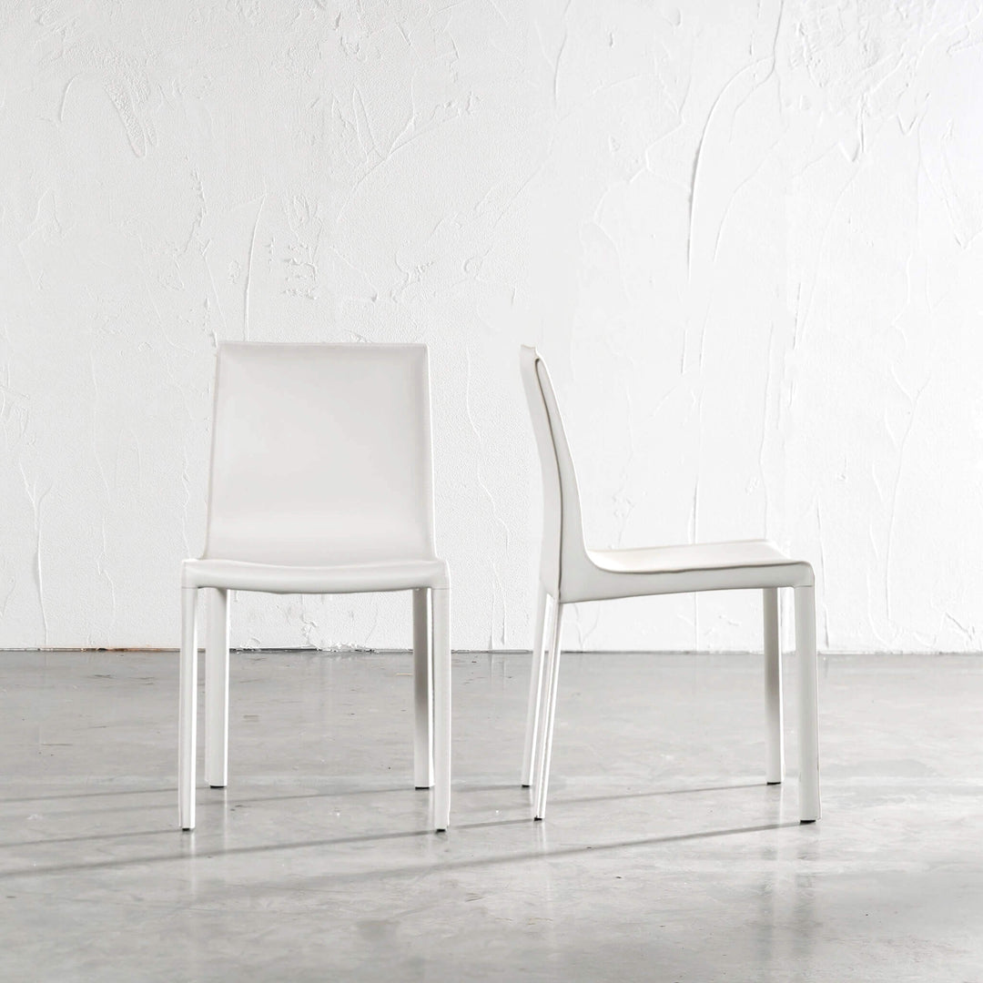 PRE ORDER  |  PARSONS MID CENTURY VEGAN LEATHER DINING CHAIR  |  LIMED WHITE
