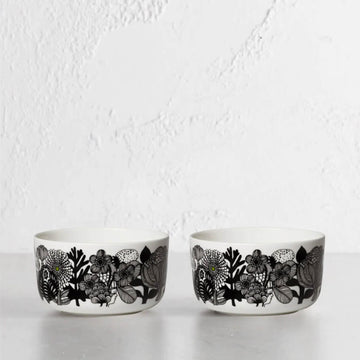 30% CLEARANCE | MARIMEKKO | OIVA SIIRTOLAPUUTARHA BOWL 5DL BUNDLE X2 | BLACK + WHITE