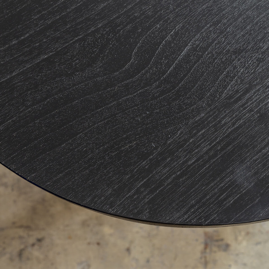 PRE ORDER  |  AMARA MID CENTURY TIMBER COFFEE TABLE  |  SOLID TOP BLACK | ROUND