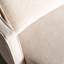 CARSON MODERNA CURVED RIBBED CHAIR  |  BOUCLE BALTIC SAND  |  CLOSE UP
