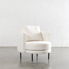 CARSON MODERNA CURVED RIBBED CHAIR  |  BOUCLE CHARTER IVORY  |  UNSTYLED