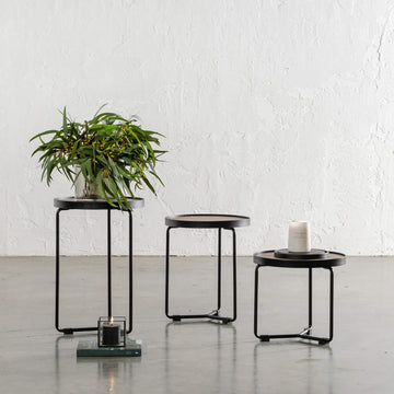 CHIARA SIDE TABLE | SET OF 3 | WALNUT WOOD GRAIN