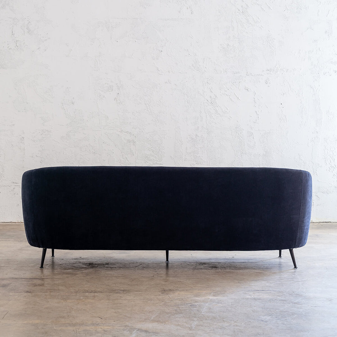 CARSON CURVE 3 SEATER SOFA  |  MIDNIGHT INK TEXTURED VELOUR