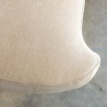 CARSON MODERNA CURVED RIBBED CHAIR  |  DESERT SAND FABRIC CLOSE UP