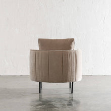 CARSON MODERNA CURVED RIBBED CHAIR  |  DESERT SAND REAR VIEW