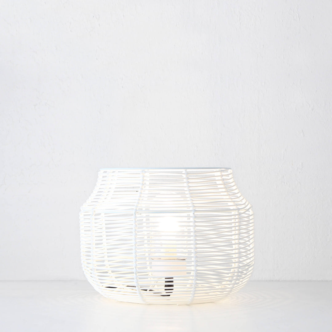 CYPRESS ROUND OUTDOOR TABLE LAMP 30CM  |  WHITE