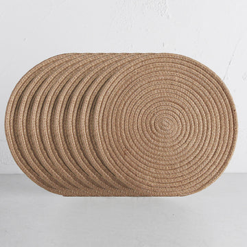 DEMI COTTON ROUND PLACEMAT | NATURAL | SET OF 8