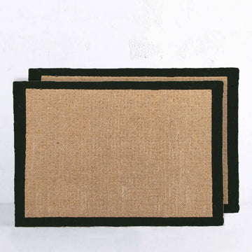 BLACK BORDER DOOR MAT BUNDLE X2 | LARGE SIZE | 90CM x 66CM