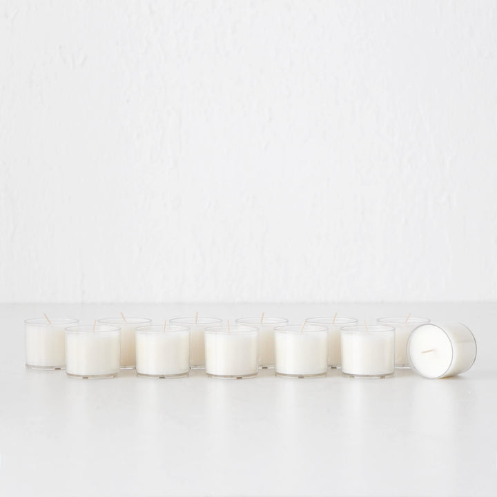 MINI GLASS SOY CANDLES SET OF 12  |  FRAGRANCE FREE