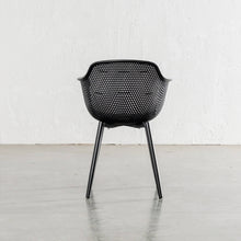 ETTA MESH WRAP INDOOR/OUTDOOR DINING CHAIR  |  ONYX BLACK  |  REAR VIEW
