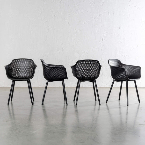 ETTA MESH WRAP INDOOR/OUTDOOR DINING CHAIR | ONYX BLACK | BUNDLE x 4
