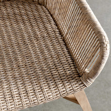 INIZIA WOVEN RATTAN INDOOR / OUTDOOR DINING CHAIR  |  BIRCH ASH CLOSE UP