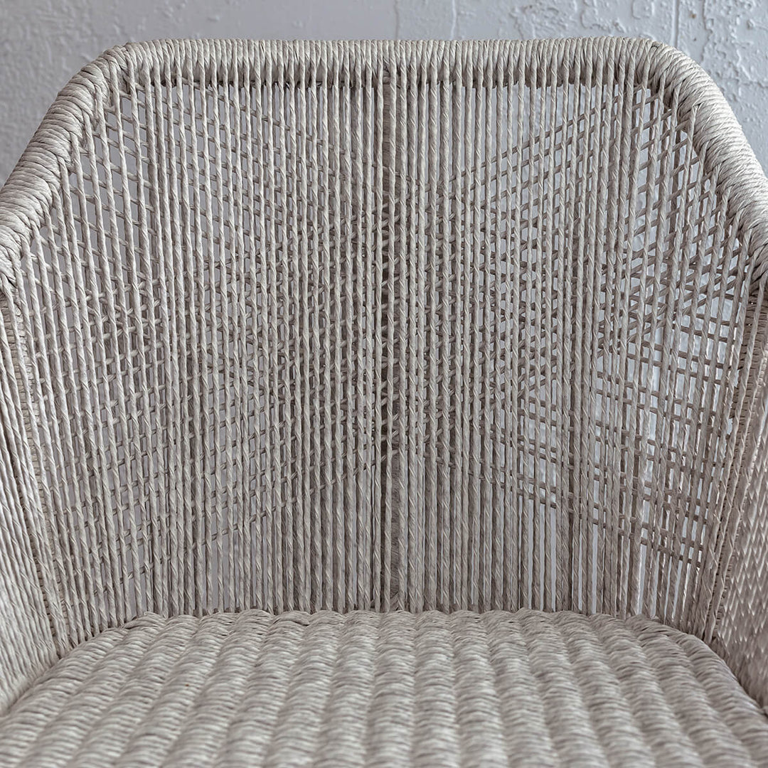 INIZIA WOVEN RATTAN INDOOR / OUTDOOR DINING CHAIR |  ASH GREY